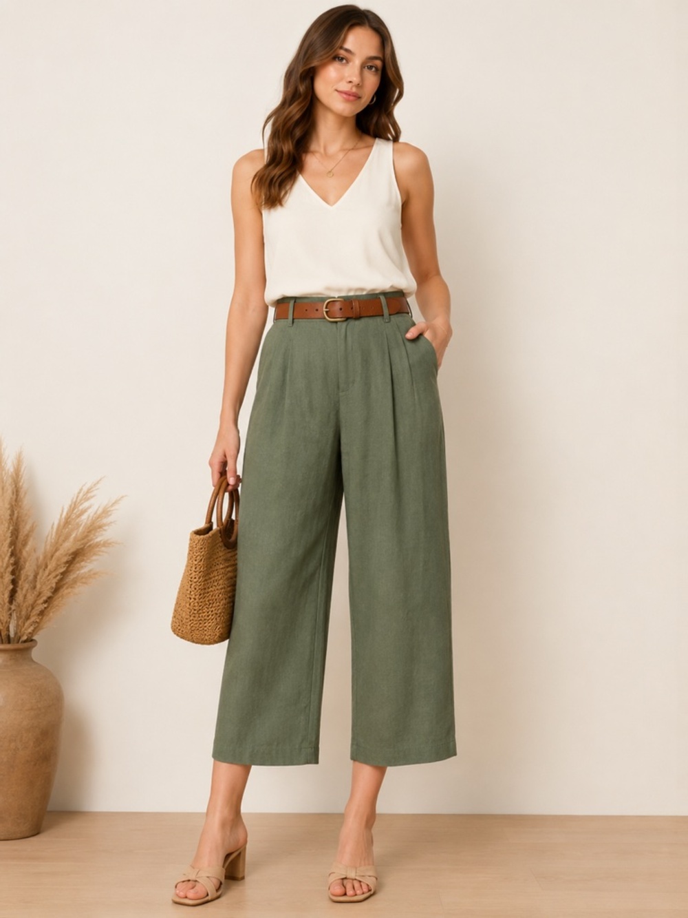 NWT - Aggel Linen Blend Pant - SzS - Picture 12 of 13
